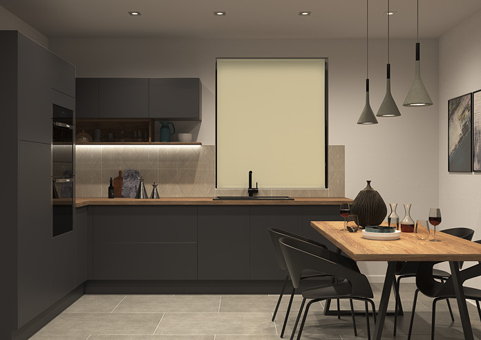 Rimini (Blackout), Ecru & Optima Linen - Double Roller Blind - Image 7